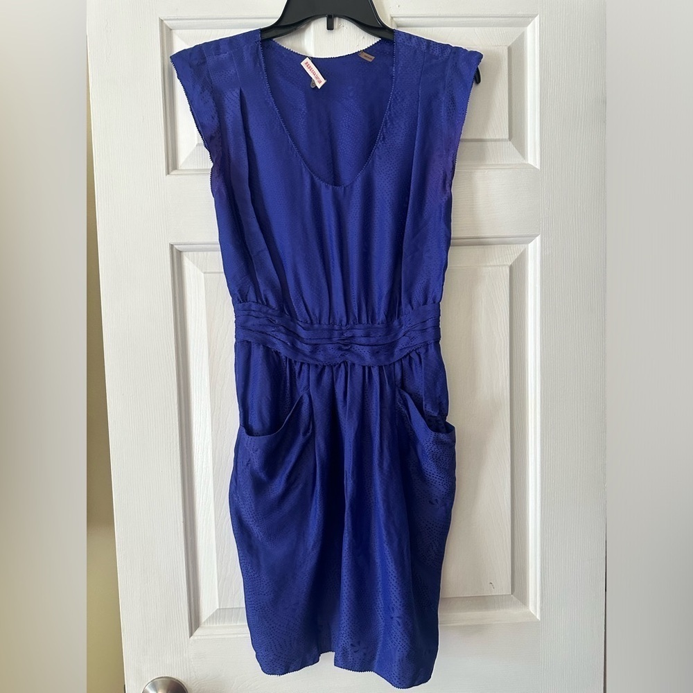 Rebecca Taylor royal Blue silk blend sleeveless short romper. Size 2
